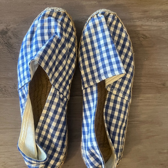 Shoes - Blue and White Checkered Espadrilles